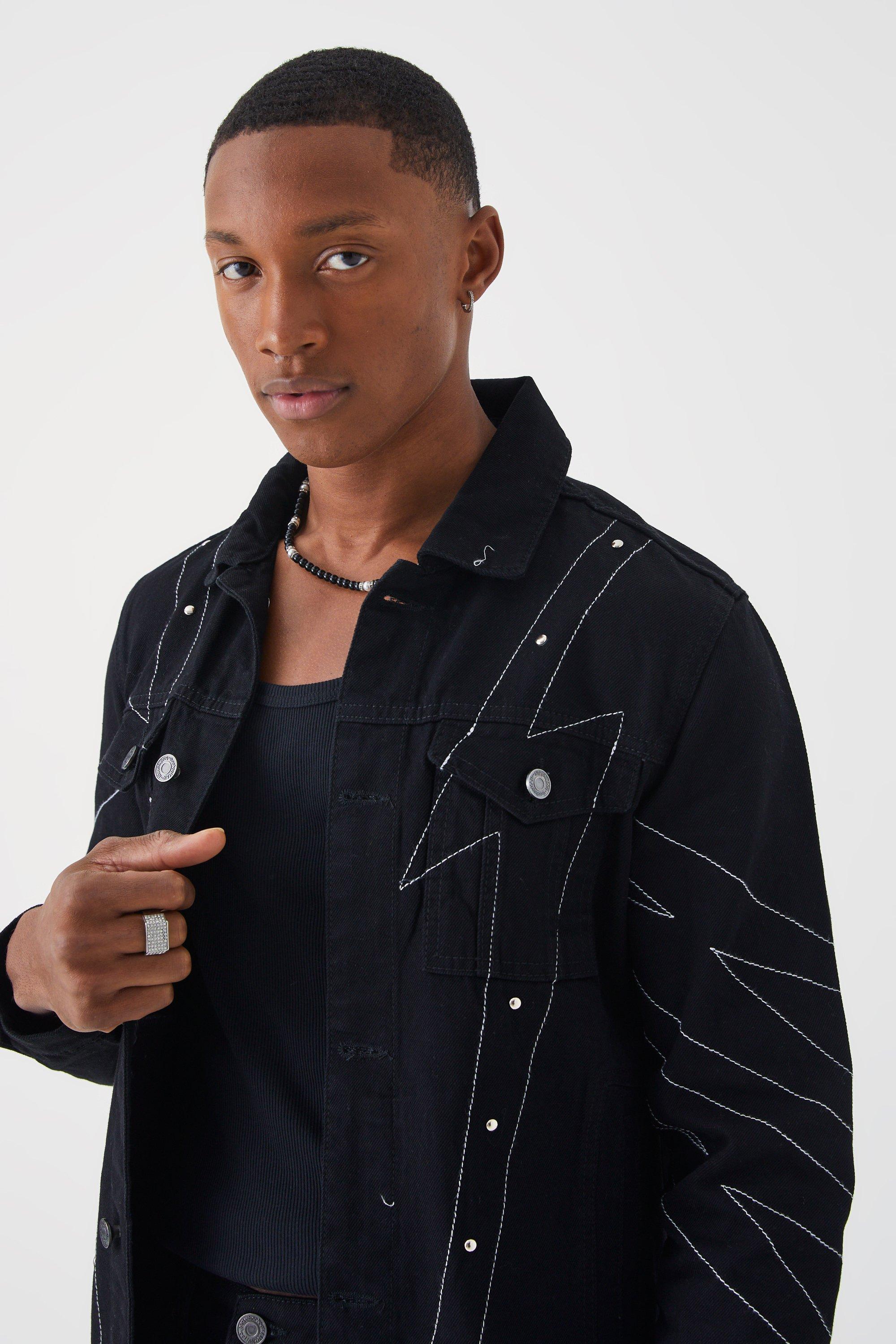 Contrast stitch clearance denim jacket mens